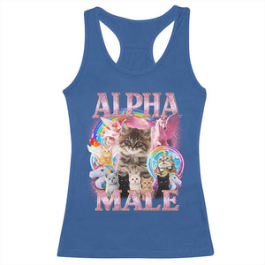 Alpha Male Cat Racerback Tank Top Funny Rainbow Kitten Meme Bootleg TS11 Royal Blue Print Your Wear