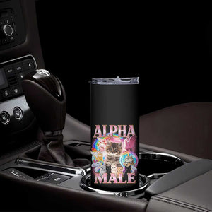 Alpha Male Cat Skinny Tumbler Funny Rainbow Kitten Meme Bootleg TS11 Print Your Wear