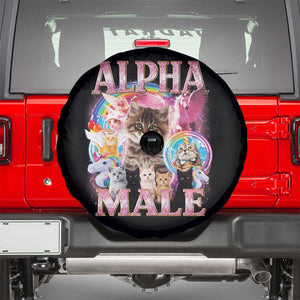 Alpha Male Cat Spare Tire Cover Funny Rainbow Kitten Meme Bootleg TS11 Black Print Your Wear