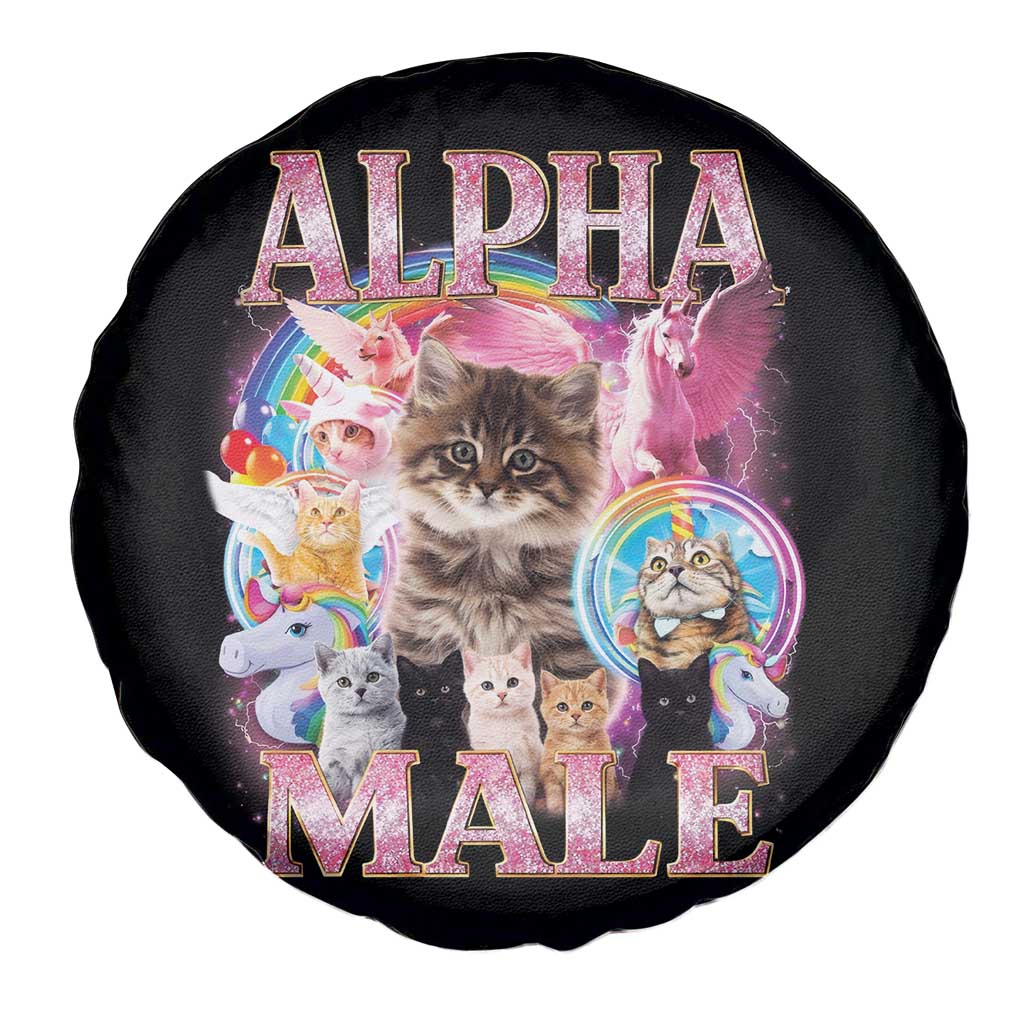 Alpha Male Cat Spare Tire Cover Funny Rainbow Kitten Meme Bootleg TS11 Print Your Wear