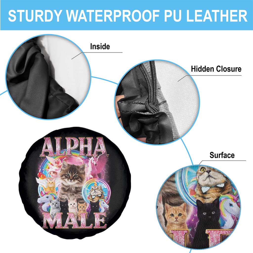 Alpha Male Cat Spare Tire Cover Funny Rainbow Kitten Meme Bootleg TS11 Print Your Wear
