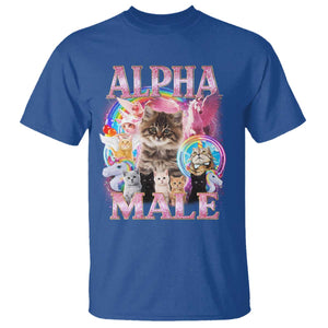 Alpha Male Cat T Shirt Funny Rainbow Kitten Meme Bootleg TS11 Royal Blue Print Your Wear