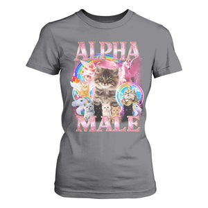 Alpha Male Cat T Shirt For Women Funny Rainbow Kitten Meme Bootleg TS11 Charcoal Print Your Wear