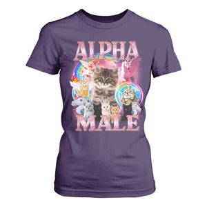 Alpha Male Cat T Shirt For Women Funny Rainbow Kitten Meme Bootleg TS11 Purple Print Your Wear