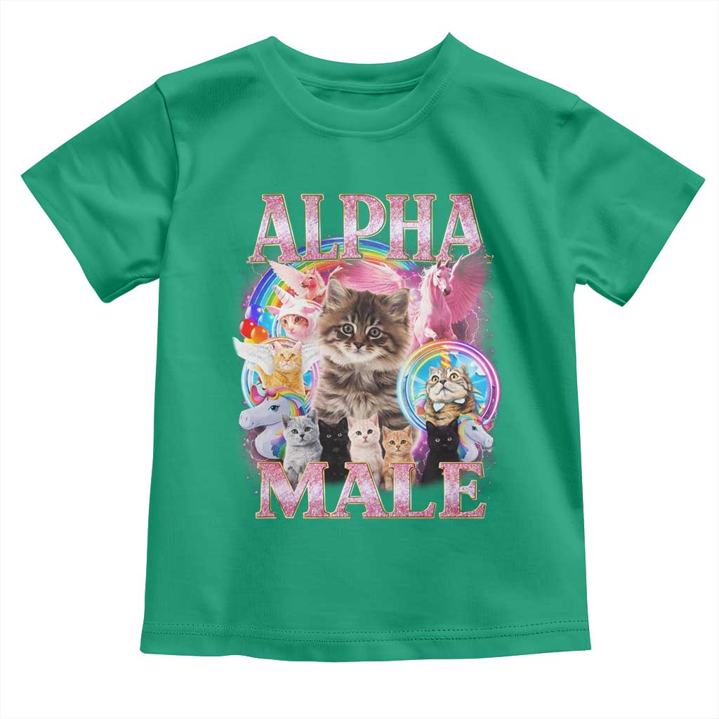 Alpha Male Cat Toddler T Shirt Funny Rainbow Kitten Meme Bootleg TS11 Irish Green Print Your Wear
