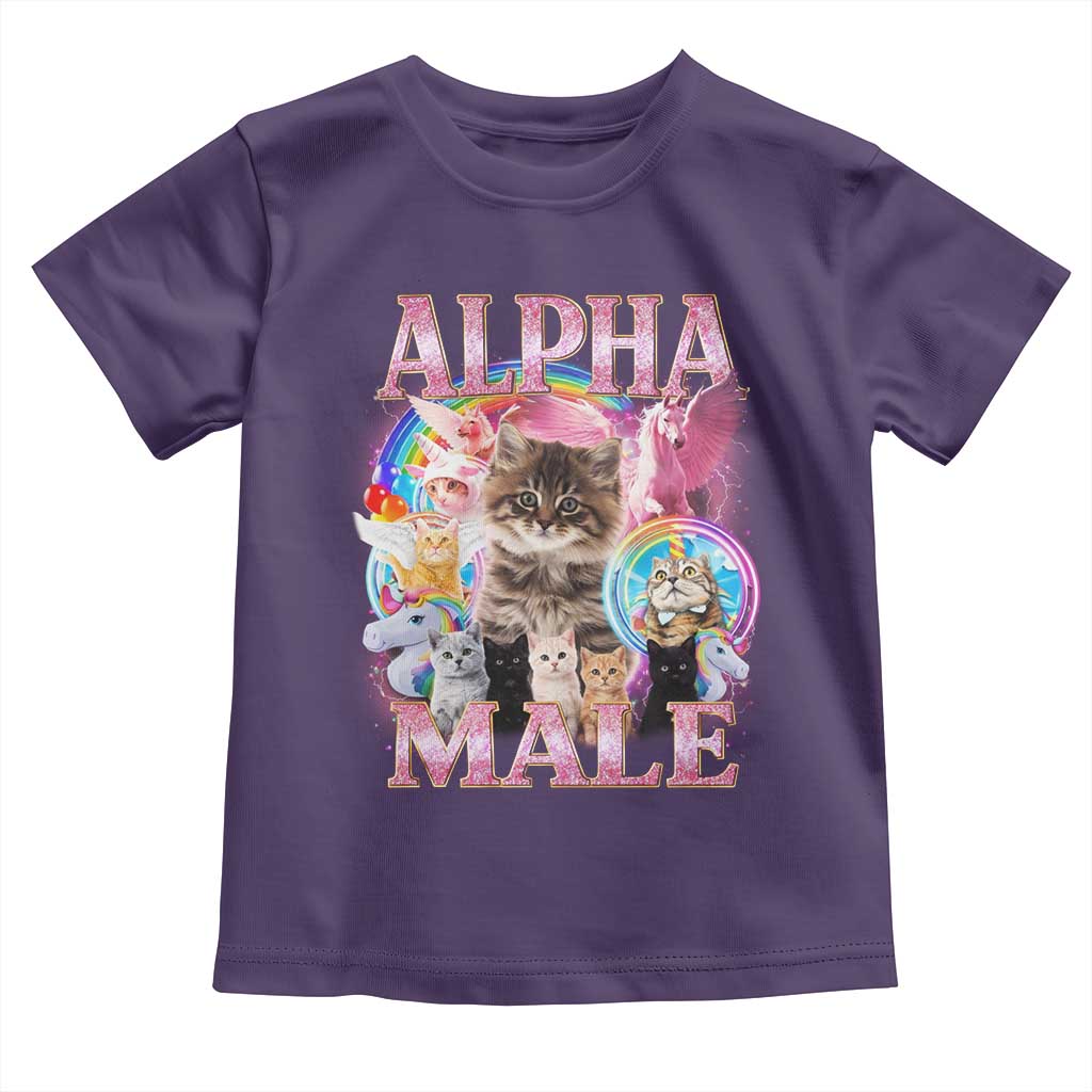 Alpha Male Cat Toddler T Shirt Funny Rainbow Kitten Meme Bootleg TS11 Purple Print Your Wear