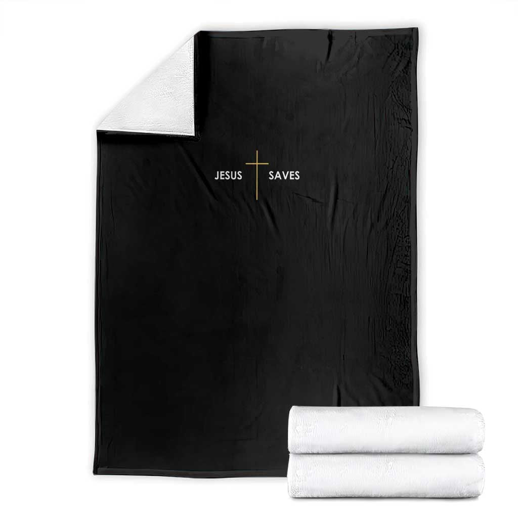 Jesus Saves Throw Blanket Cross Subtle Christian Minimal Religious Faith TS11 Black Print Your Wear