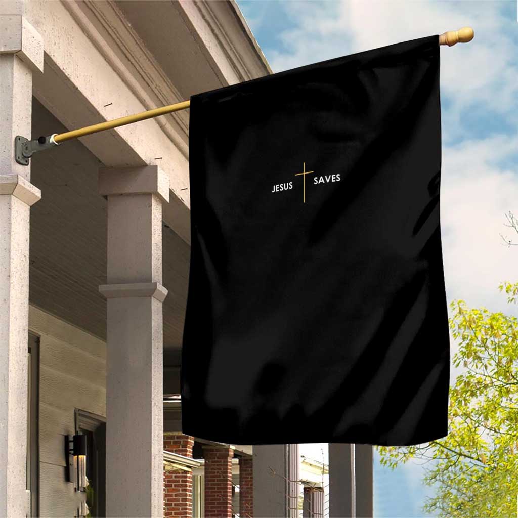 Jesus Saves Garden Flag Cross Subtle Christian Minimal Religious Faith