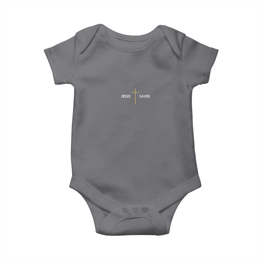 Jesus Saves Baby Onesie Cross Subtle Christian Minimal Religious Faith