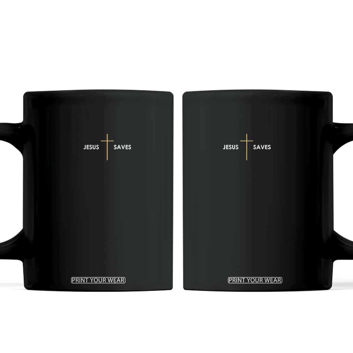 Jesus Saves Coffee Mug Cross Subtle Christian Minimal Religious Faith