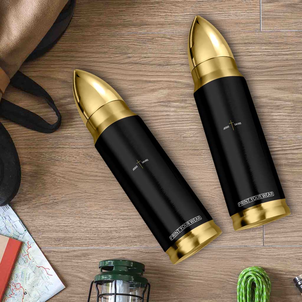 Jesus Saves Bullet Tumbler Cross Subtle Christian Minimal Religious Faith