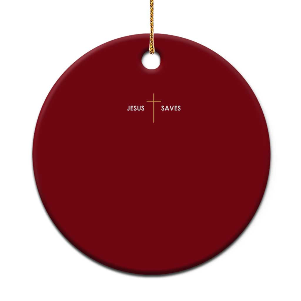 Jesus Saves Ceramic Ornament Cross Subtle Christian Minimal Religious Faith TS11 1pc Red Print Your Wear