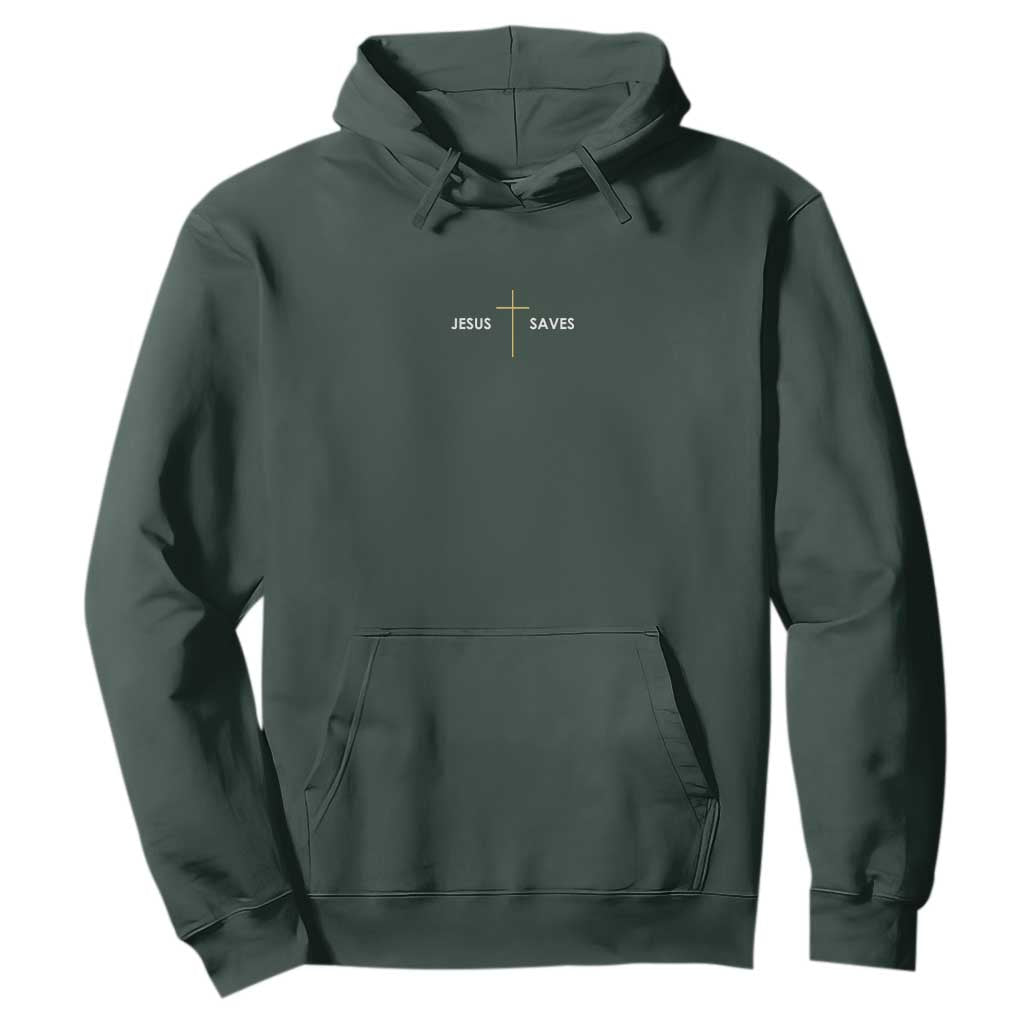 Jesus Saves Hoodie Cross Subtle Christian Minimal Religious Faith