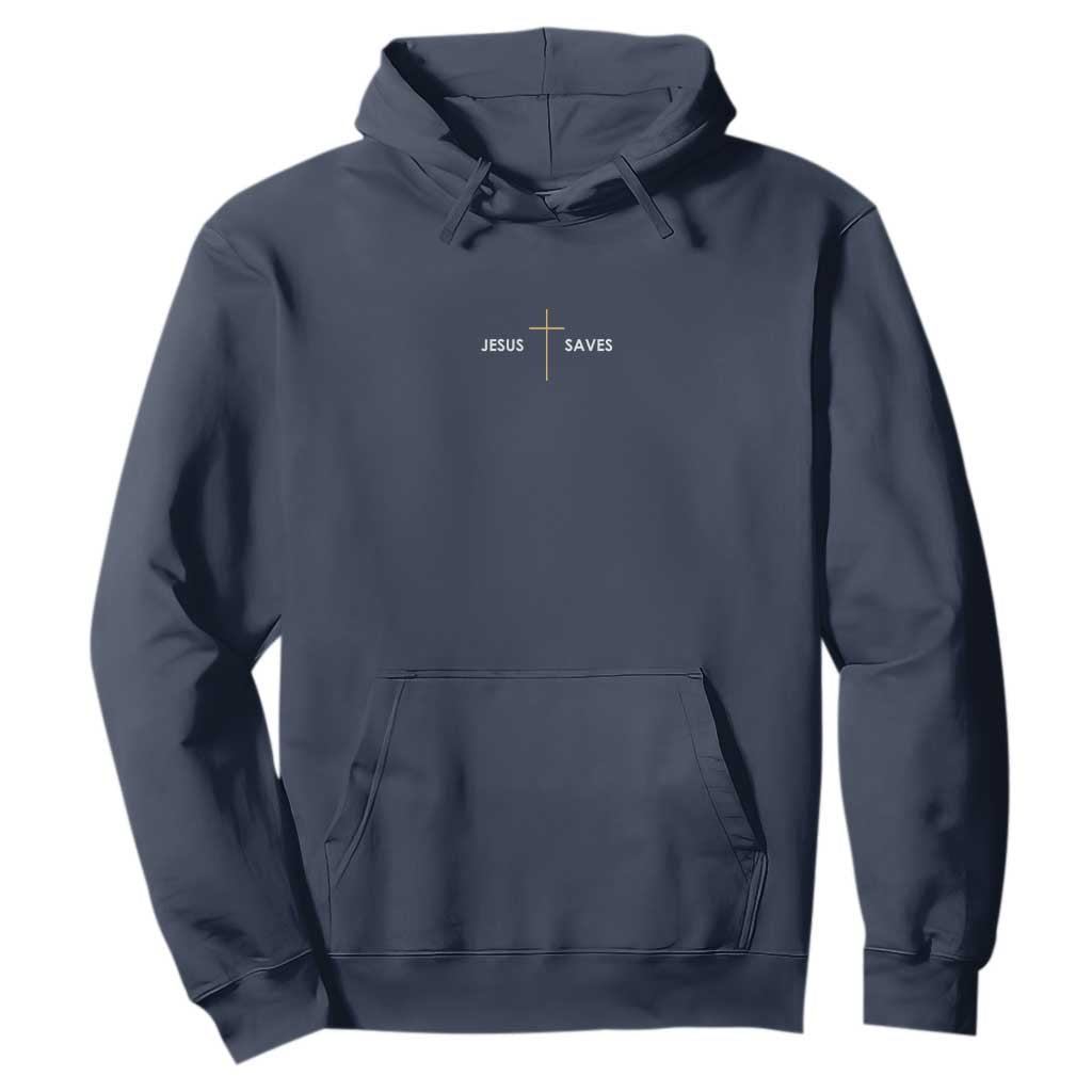 Jesus Saves Hoodie Cross Subtle Christian Minimal Religious Faith