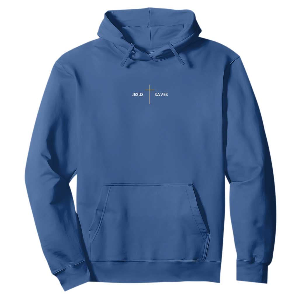 Jesus Saves Hoodie Cross Subtle Christian Minimal Religious Faith