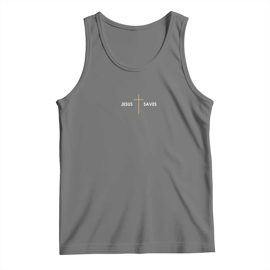 Jesus Saves Tank Top Cross Subtle Christian Minimal Religious Faith