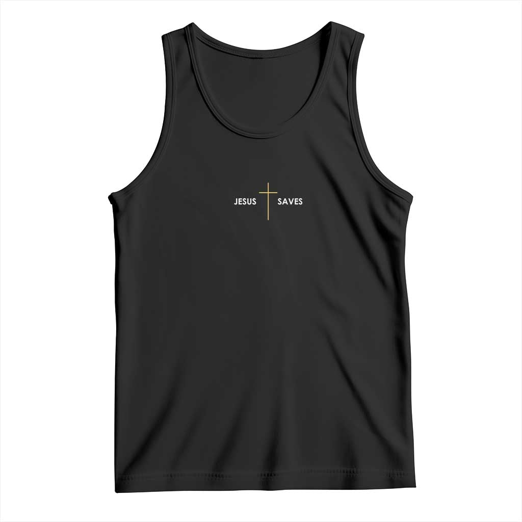 Jesus Saves Tank Top Cross Subtle Christian Minimal Religious Faith TS11 Black Print Your Wear