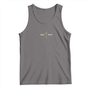 Jesus Saves Tank Top Cross Subtle Christian Minimal Religious Faith