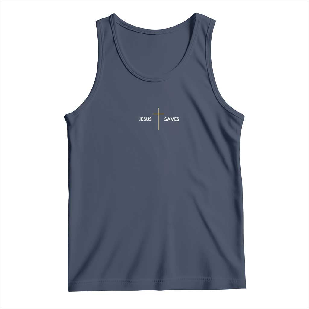 Jesus Saves Tank Top Cross Subtle Christian Minimal Religious Faith