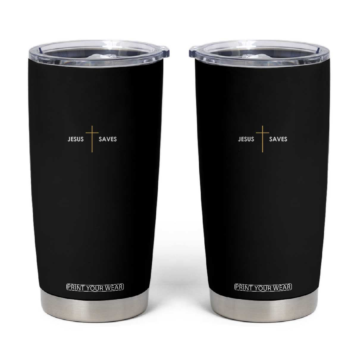 Jesus Saves Tumbler Cup Cross Subtle Christian Minimal Religious Faith TS11 Black Print Your Wear