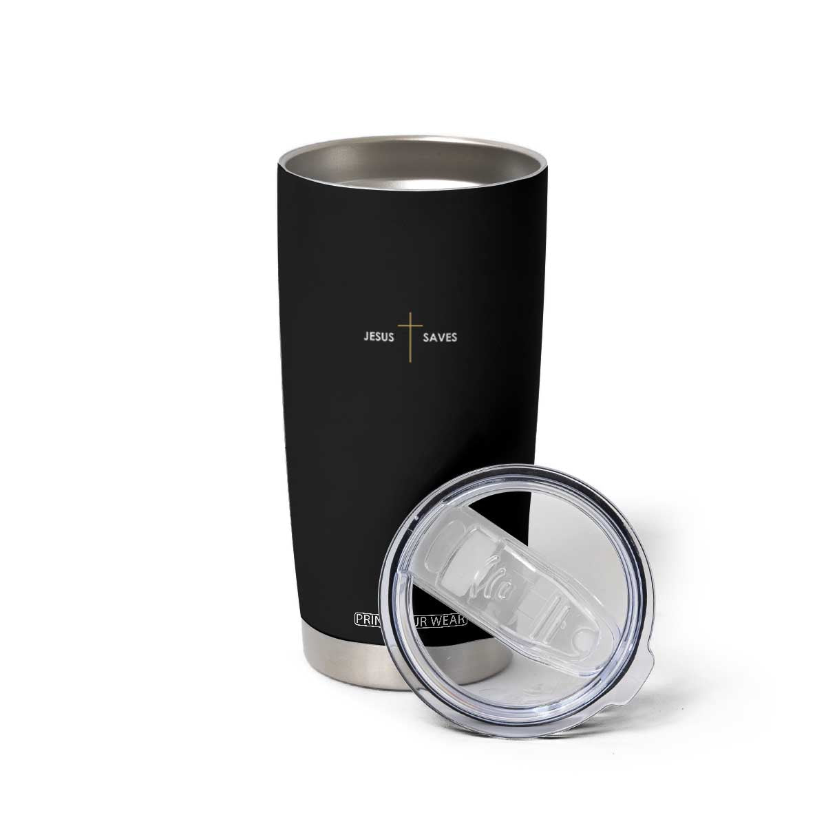 Jesus Saves Tumbler Cup Cross Subtle Christian Minimal Religious Faith