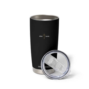 Jesus Saves Tumbler Cup Cross Subtle Christian Minimal Religious Faith