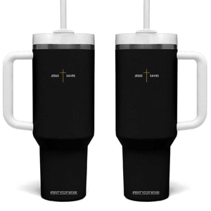 Jesus Saves Tumbler With Handle Cross Subtle Christian Minimal Religious Faith