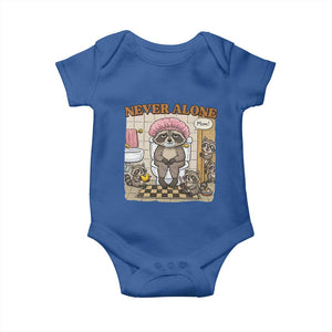 Never Alone Raccoon Mom Baby Onesie Funny Mama Life Mothers Day TS11 Royal Blue Print Your Wear