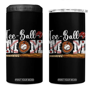 Baseball Mom 4 in 1 Can Cooler Tumbler Tee Ball Mama Funny Mother's Day TS11 One Size: 16 oz Black Print Your Wear