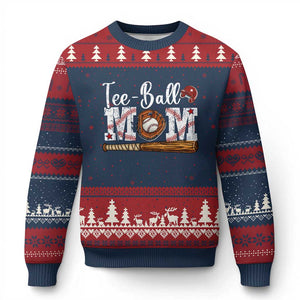 Baseball Mom Ugly Christmas Sweater Tee Ball Mama Funny Mother's Day TS11 Navy Red Print Your Wear