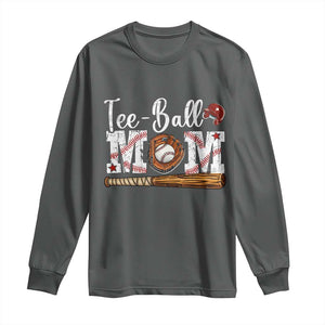 Baseball Mom Long Sleeve Shirt Tee Ball Mama Funny Mother's Day TS11 Dark Heather Print Your Wear