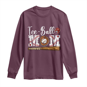 Baseball Mom Long Sleeve Shirt Tee Ball Mama Funny Mother's Day TS11 Maroon Print Your Wear