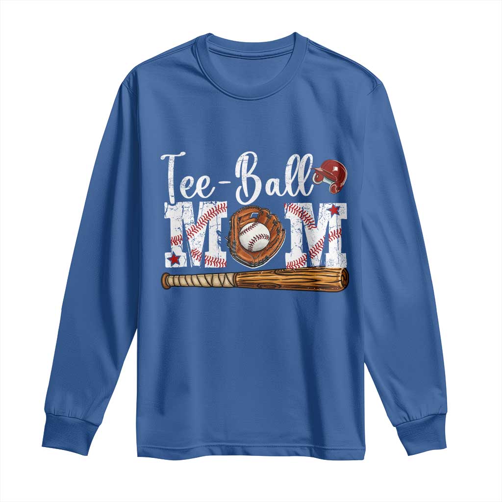 Baseball Mom Long Sleeve Shirt Tee Ball Mama Funny Mother's Day TS11 Royal Blue Print Your Wear