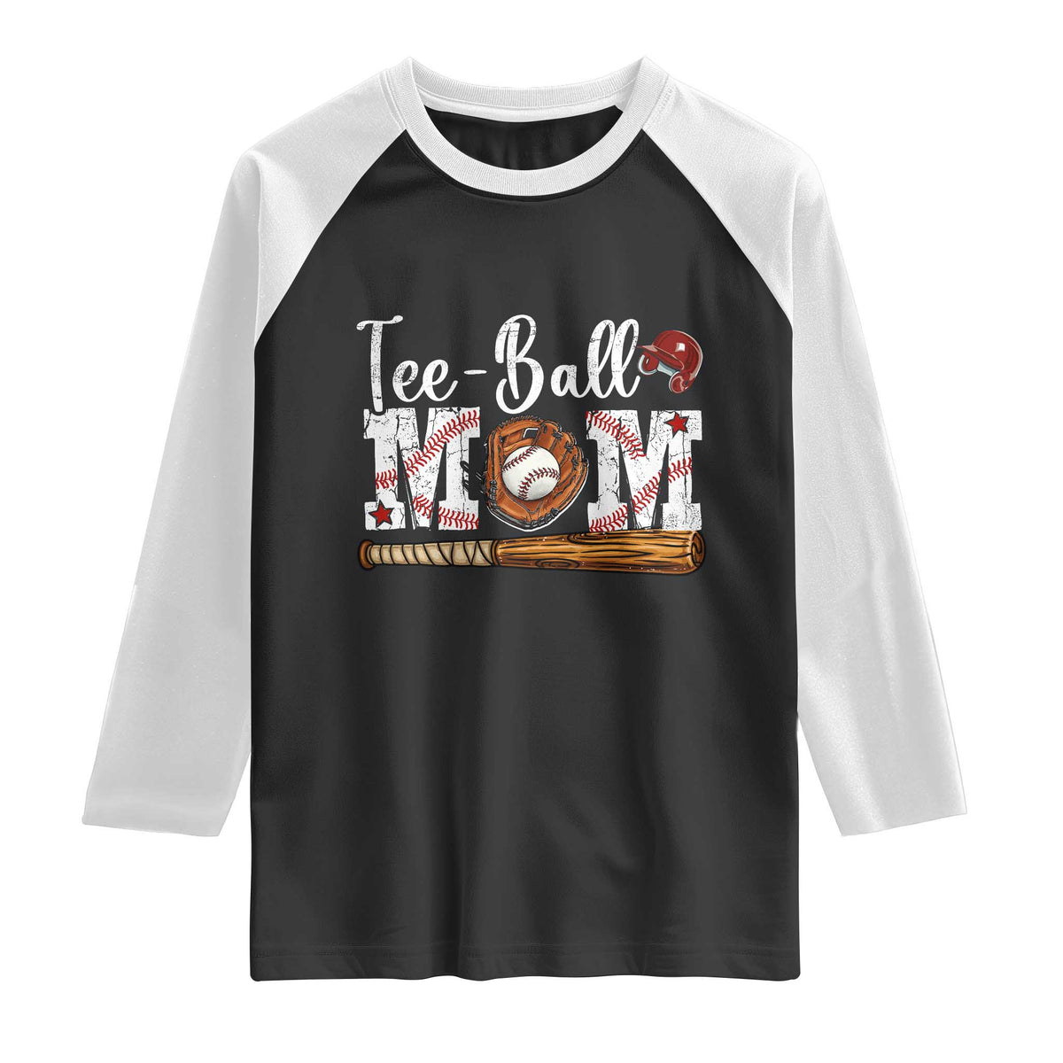 Baseball Mom Raglan Shirt Tee Ball Mama Funny Mother's Day TS11 Black White Print Your Wear