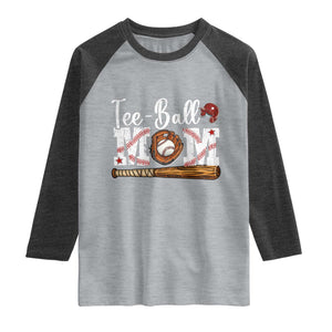 Baseball Mom Raglan Shirt Tee Ball Mama Funny Mother's Day TS11 Heather Gray Heather Charcoal Print Your Wear