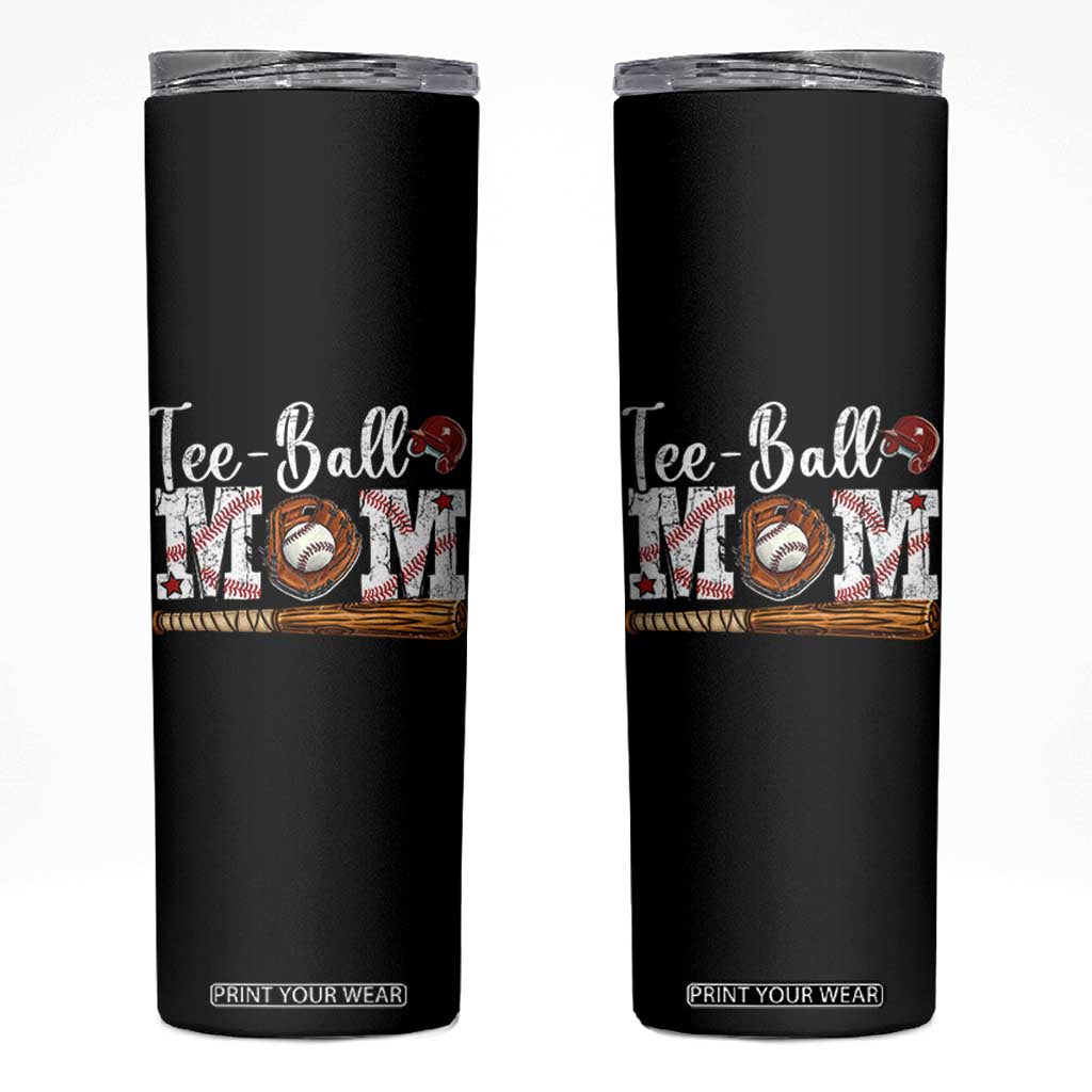 Baseball Mom Skinny Tumbler Tee Ball Mama Funny Mother's Day TS11 Black Print Your Wear