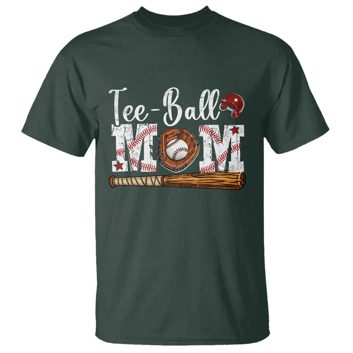 Baseball Mom T Shirt Tee Ball Mama Funny Mother's Day TS11 Dark Forest Green Print Your Wear