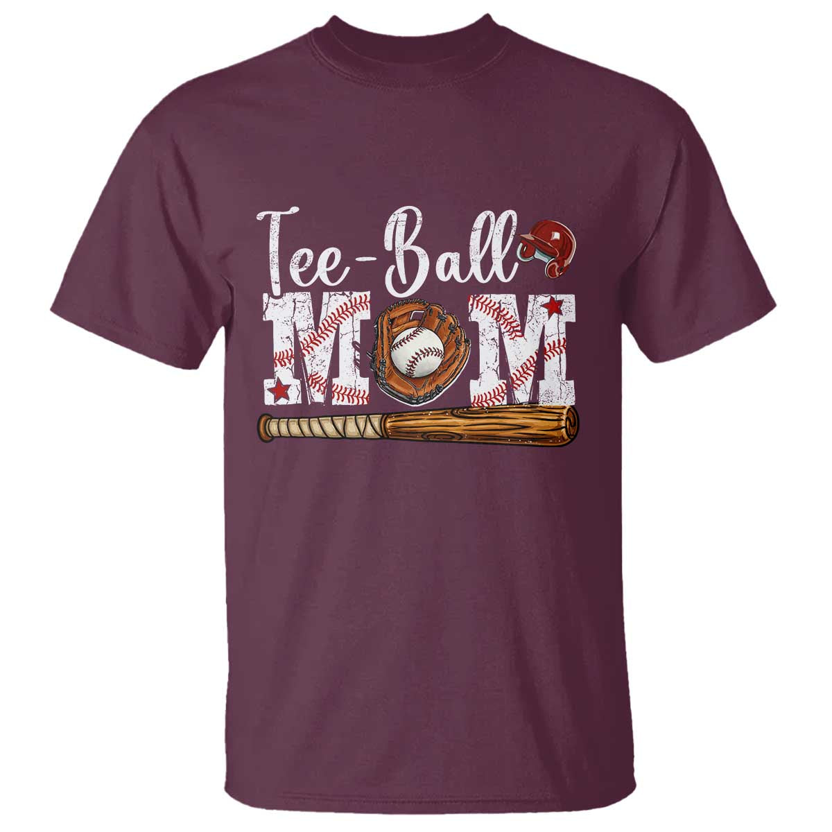 Baseball Mom T Shirt Tee Ball Mama Funny Mother's Day TS11 Maroon Print Your Wear