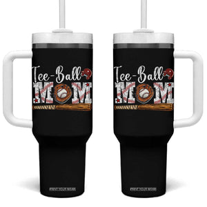 Baseball Mom Tumbler With Handle Tee Ball Mama Funny Mother's Day TS11 One Size: 40 oz Black Print Your Wear