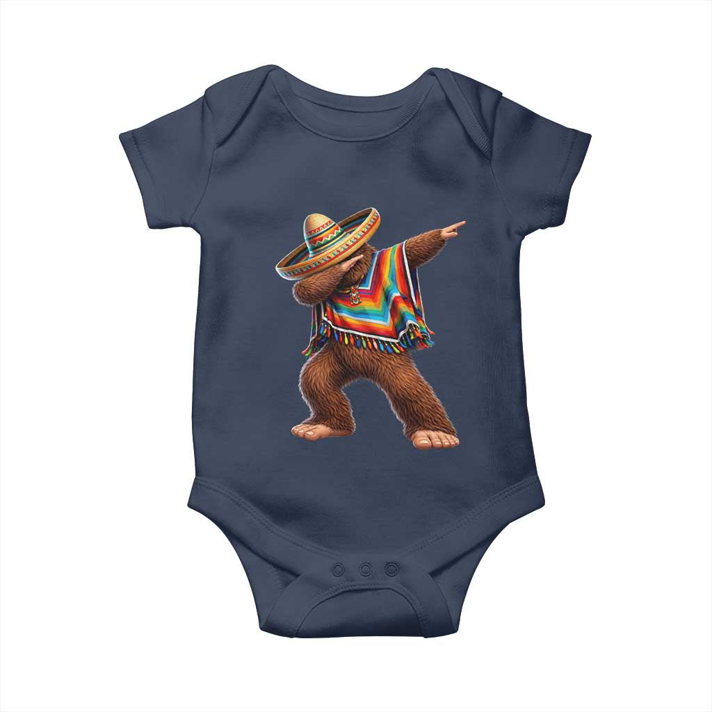 Mexican Bigfoot Dabbing Cinco de Mayo Funny Fiesta Baby Onesie TS11 Navy Print Your Wear