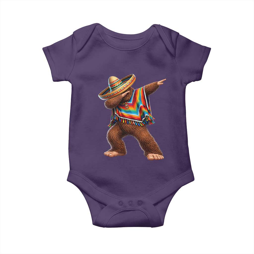 Mexican Bigfoot Dabbing Cinco de Mayo Funny Fiesta Baby Onesie TS11 Purple Print Your Wear