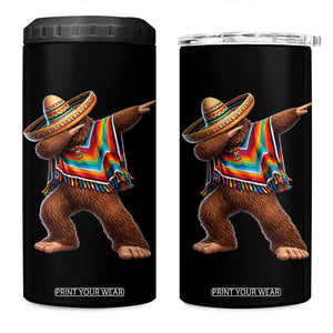 Mexican Bigfoot Dabbing Cinco de Mayo Funny Fiesta 4 in 1 Can Cooler Tumbler TS11 One Size: 16 oz Black Print Your Wear