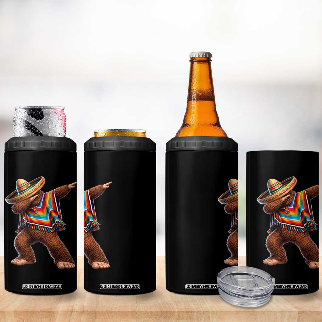 Mexican Bigfoot Dabbing Cinco de Mayo Funny Fiesta 4 in 1 Can Cooler Tumbler TS11 Print Your Wear