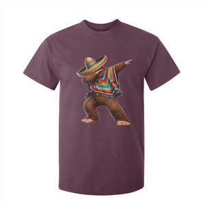 Mexican Bigfoot Dabbing Cinco de Mayo Funny Fiesta T Shirt For Kid TS11 Maroon Print Your Wear