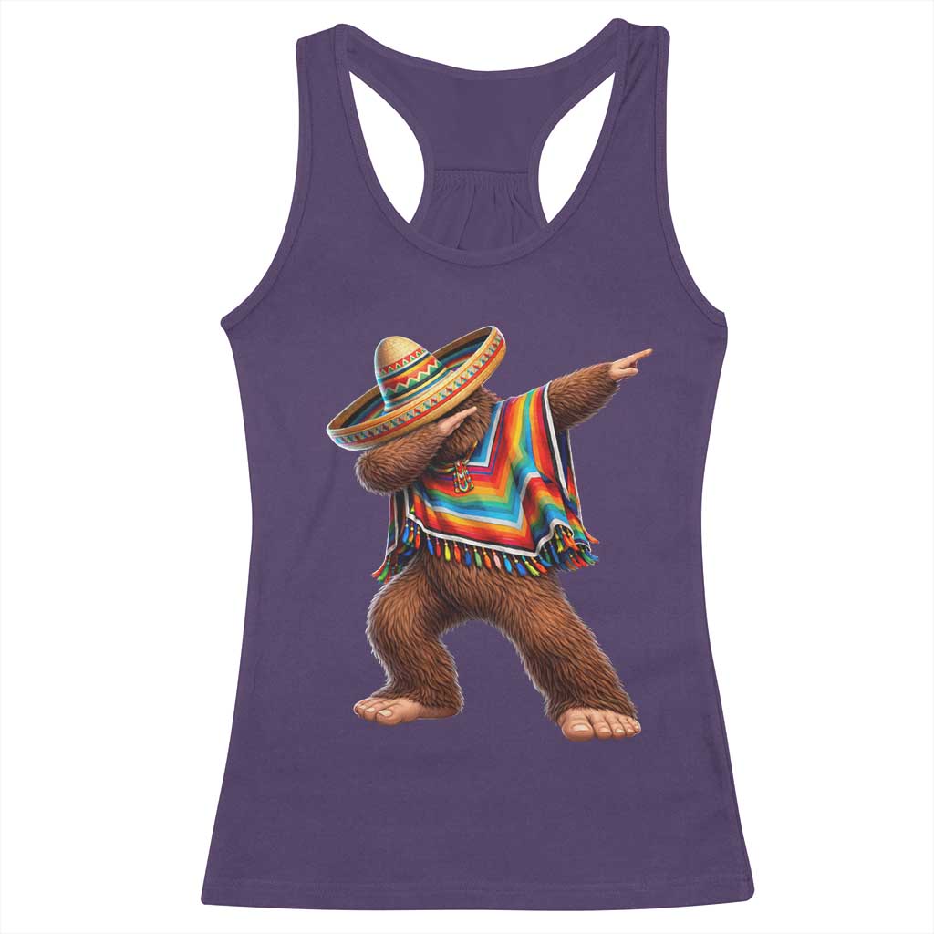 Mexican Bigfoot Dabbing Cinco de Mayo Funny Fiesta Racerback Tank Top TS11 Purple Print Your Wear