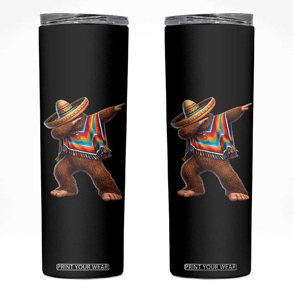 Mexican Bigfoot Dabbing Cinco de Mayo Funny Fiesta Skinny Tumbler TS11 Black Print Your Wear