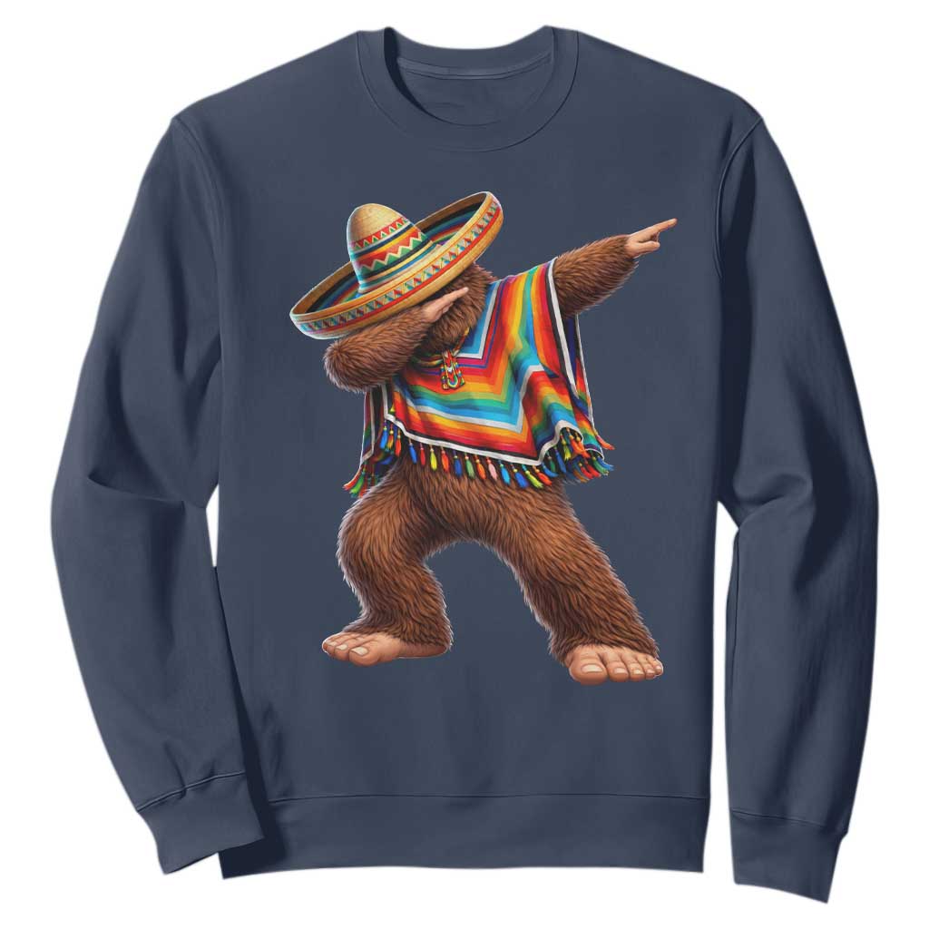 Mexican Bigfoot Dabbing Cinco de Mayo Funny Fiesta Sweatshirt TS11 Navy Print Your Wear