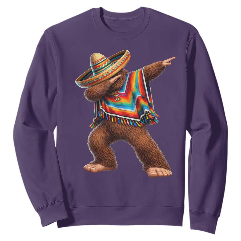 Mexican Bigfoot Dabbing Cinco de Mayo Funny Fiesta Sweatshirt TS11 Purple Print Your Wear