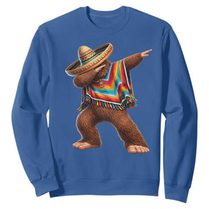 Mexican Bigfoot Dabbing Cinco de Mayo Funny Fiesta Sweatshirt TS11 Royal Blue Print Your Wear