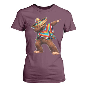 Mexican Bigfoot Dabbing Cinco de Mayo Funny Fiesta T Shirt For Women TS11 Maroon Print Your Wear